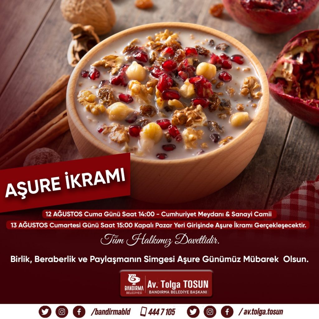 BANDIRMA BELEDİYESİNDEN 12 VE 13 AĞUSTOSTA AŞURE İKRAMI