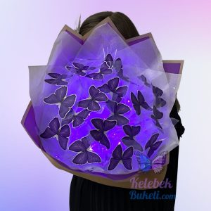 Rengarenk Işıklı Büyüleyici Buket : Kelebek Buketi