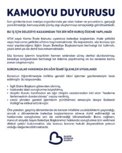 Balıkesir Büyükşehir Belediyesi’nden soruşturma açıklaması: Tek bir kuruş ödenmedi
